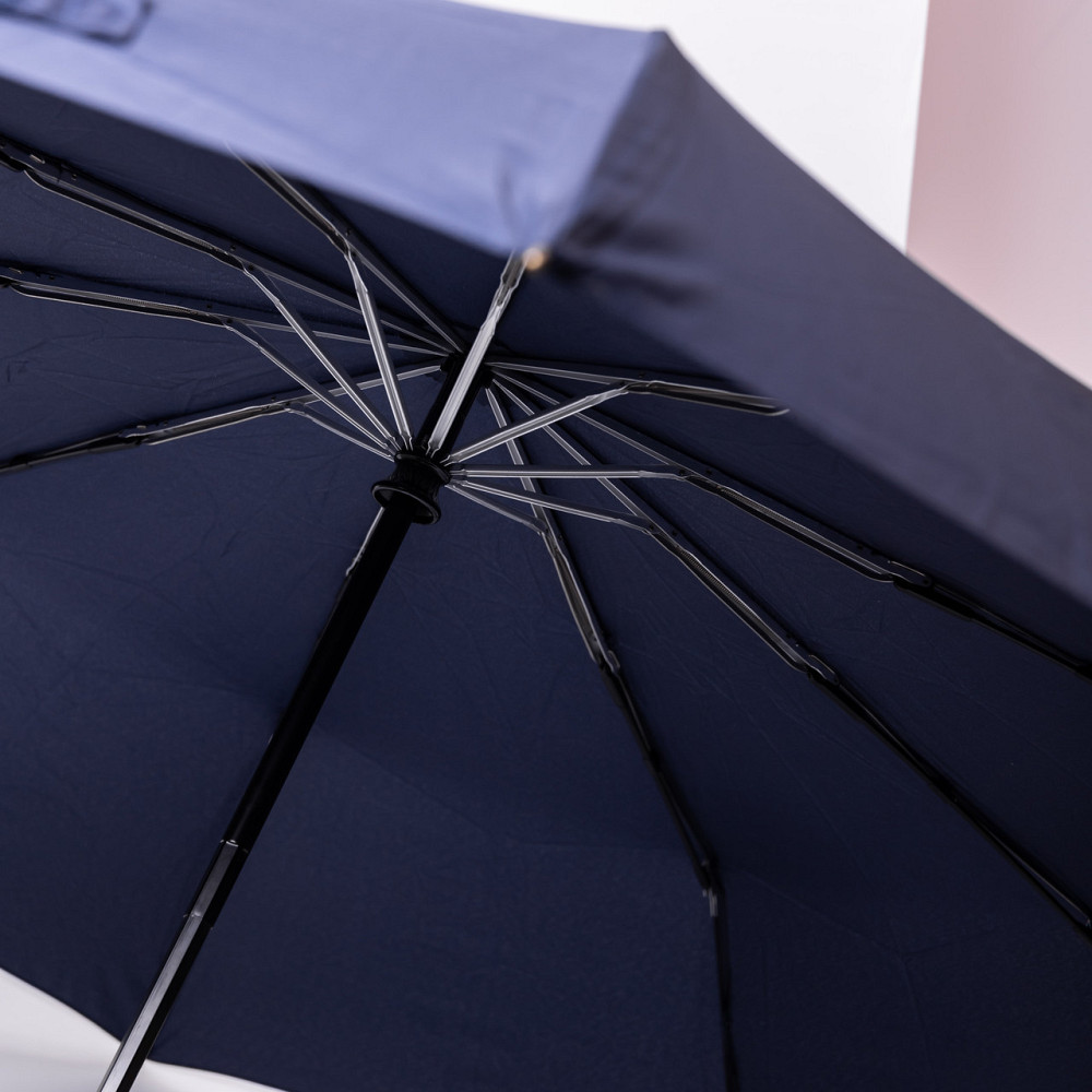 Классический автоматический зонт с деревянной ручкой, синий Киев - изображение 2