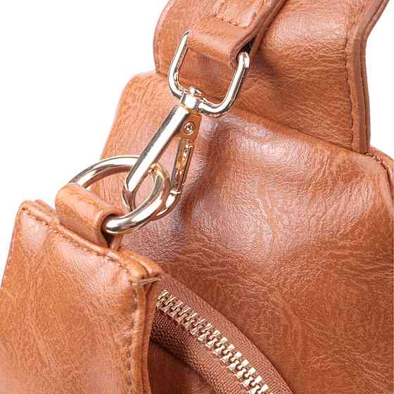 Стильная женская слинг сумка через плечо из экокожи Vintage 22751 Рыжий Киев