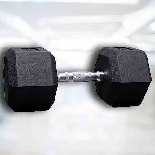 Гексагональная гантель обрезиненная профессиональная для зала и домашних силовых упражнений VNK PRO 20 кг (1 шт) Киев