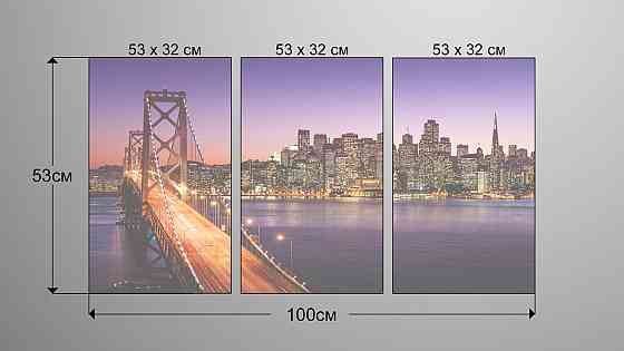 Модульна картина Нічне місто Аrt-75_3А Київ