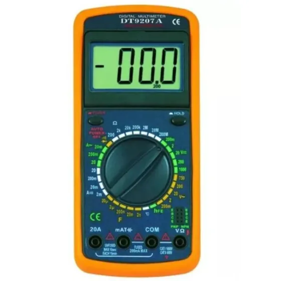 Мультиметр DT 9207A з щупами для вимірювання сили струму, напруги, температур, опору, ємності Київ