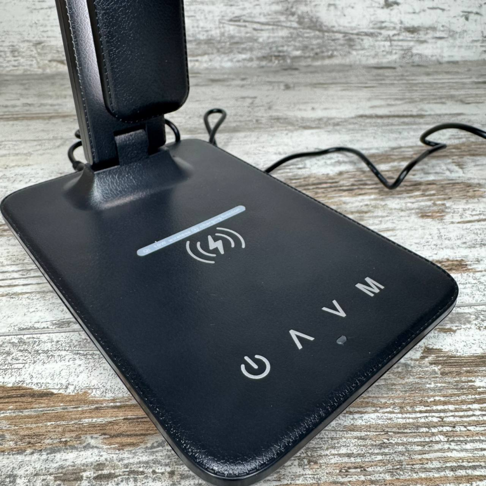 Настольная LED лампа TX26C0 с беспроводной зарядкой 10Вт, ЖК-дисплеем, сенсор, черная Киев - изображение 9