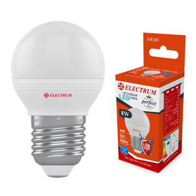 Лампочка Electrum D45 8W PA LB-32 E27 4000K PERFECT (A-LB-1431) Винница - изображение 1