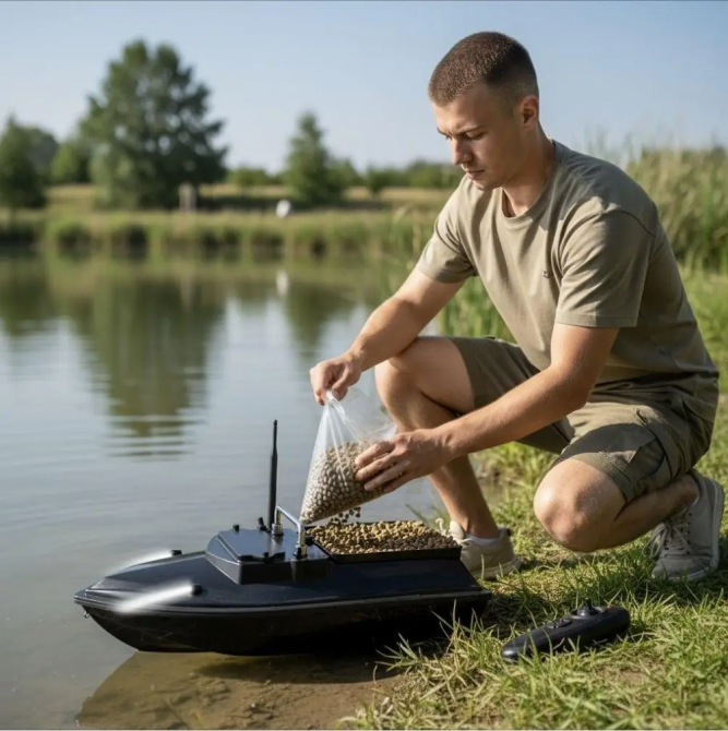 Карповый кораблик V-050 аккумулятор 12000mAh для прикорма Камуфляж Киев - изображение 8