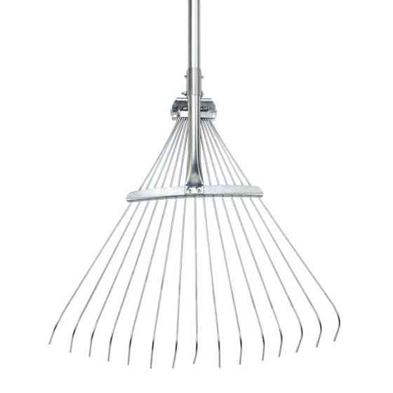 Граблі віялові, 15 прутів, металеве руків'я, регульована ширина 30-50 см INTERTOOL FT-3004 Киев