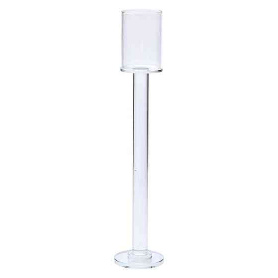 Декоративный стеклянный подсвечник на высокой ножке Киев