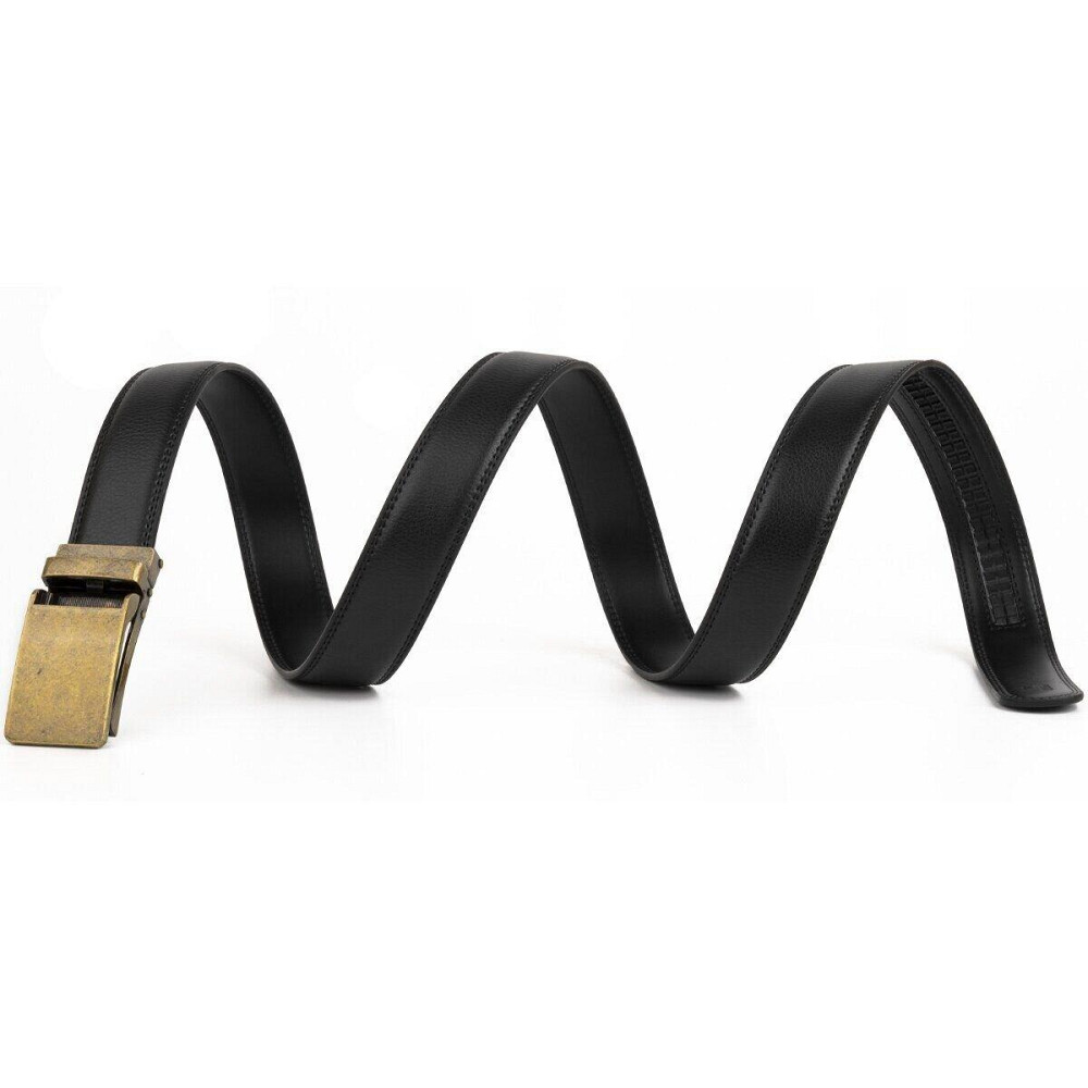 Ремень мужской c латунной прямоугольной пряжкой Vintage 20332 Черный Киев - изображение 7