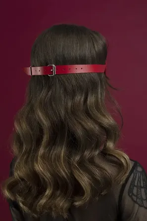 Маска на очі Feral Feelings - Blindfold Mask, натуральна шкіра, червона Львів