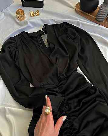 Жіноче елегантне привабливе плаття із шовку арманії. Чорний, 42/44 Одеса