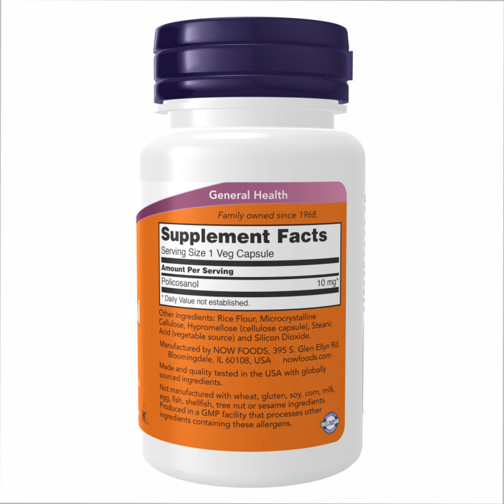 Поликозанол Now Foods Policosanol 10mg 90 veg caps Киев - изображение 2