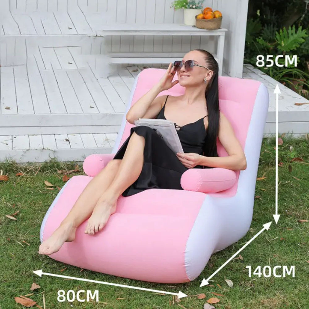 Надувний S-подібний лінивий диван 140х85х80 см,до 100кг,Рожевий SBR Київ - фото 9