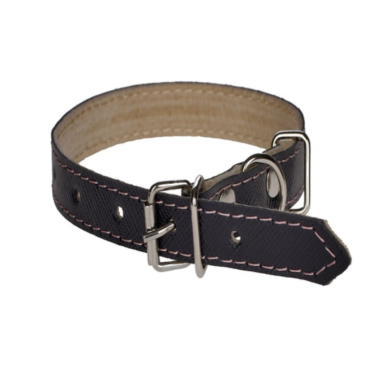 Нашийник 1525 15мм "Перламутр" шкіра подвійний Синій Вінниця - фото 1