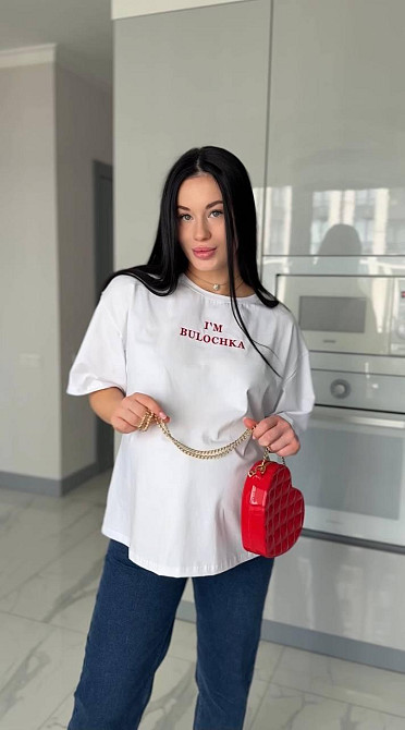 Жіноча стильна оверсайз футболка “I’M BULOCHKA” кулір Одеса - фото 2