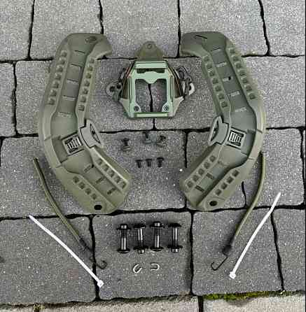 Рейкове кріплення (планка) + кронштейн NVG платформа (шрауд) на бронешлем Mich2000 з вухами (Оливковий) Вінниця