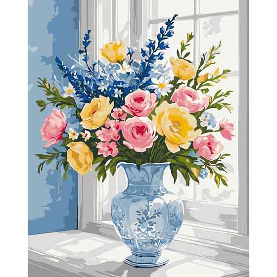 Картина за номерами "Квіти на підвіконні" 13130-AC 40х50 см Вінниця
