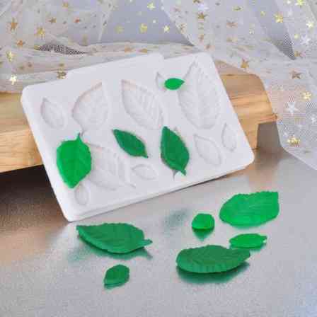 Кондитерский молд Листья 65 на 100 мм серый Киев