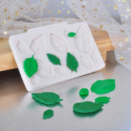 Кондитерский молд Листья 65 на 100 мм серый Киев - изображение 1