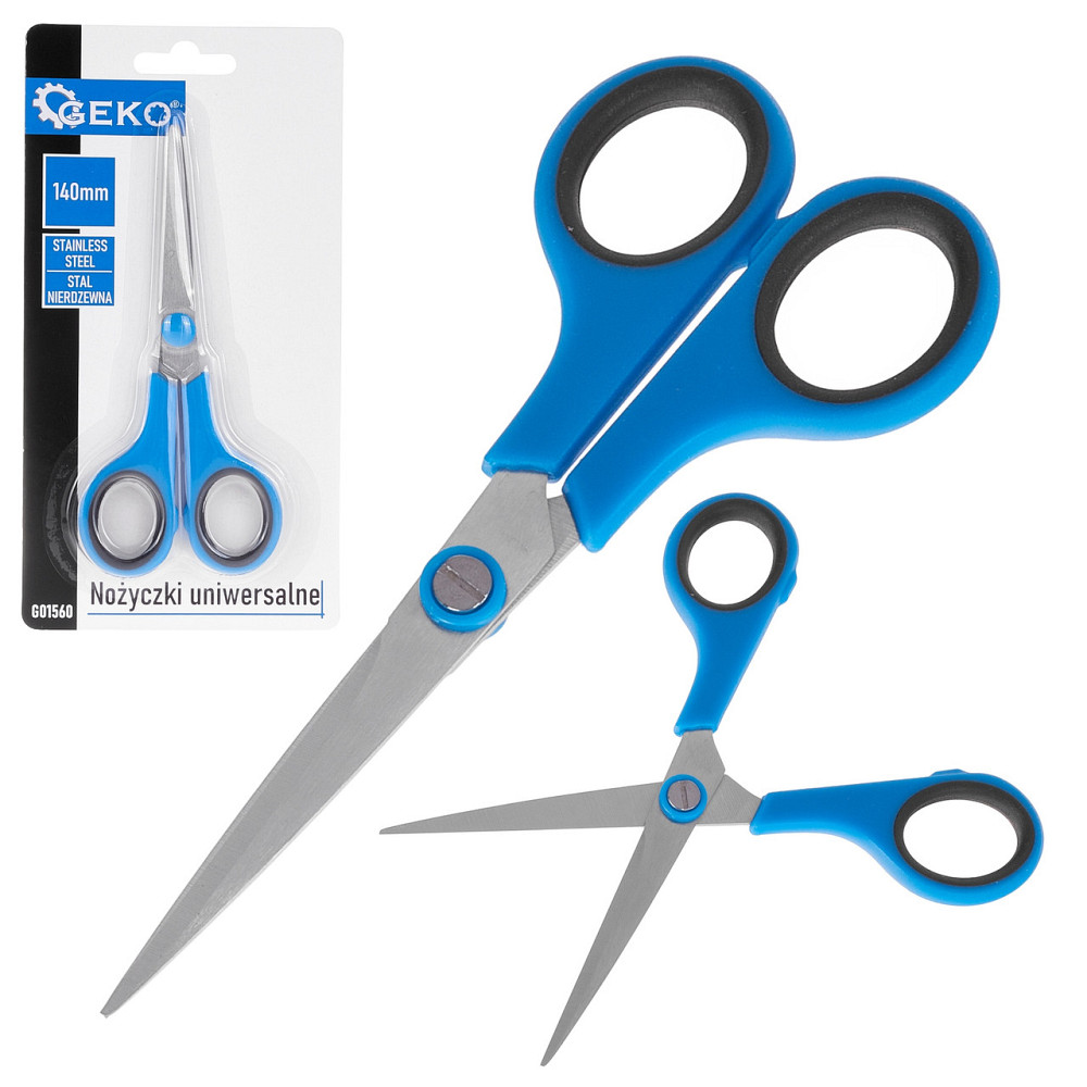 Ножиці канцелярські з нержавіючої сталі 140мм "GeKo" Київ - фото 1