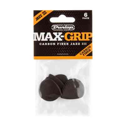 Медиатор Jim Dunlop Max-Grip Jazz III Carbon Fiber Pick 6 шт. (471P3C) Винница