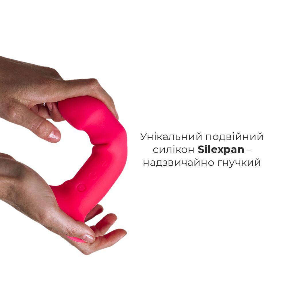 Двошаровий ділдо з вібрацією Adrien Lastic Hitsens 2 Pink, відмінно для страпона, макс діаметр 4 см, Sex Aura Київ - фото 3