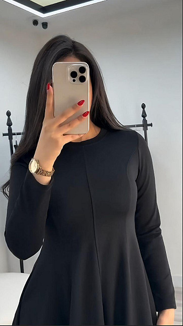 Жіноче стильне вечірнє плаття з двонитки Чорний, 56/58 Одеса - фото 2