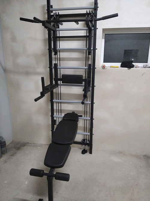 Профессиональная шведская стенка взрослая металлическая спортивная для детей и взрослых с эспандерами Каменское - изображение 4