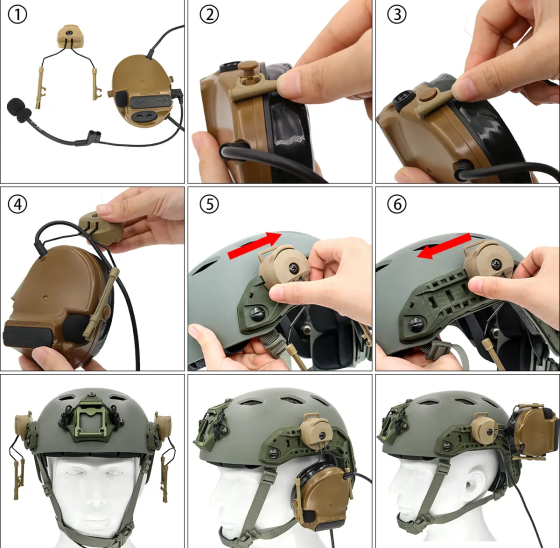 Адаптер для шолома кронштейн для гарнітури Peltor Comtac (Койот) Вінниця