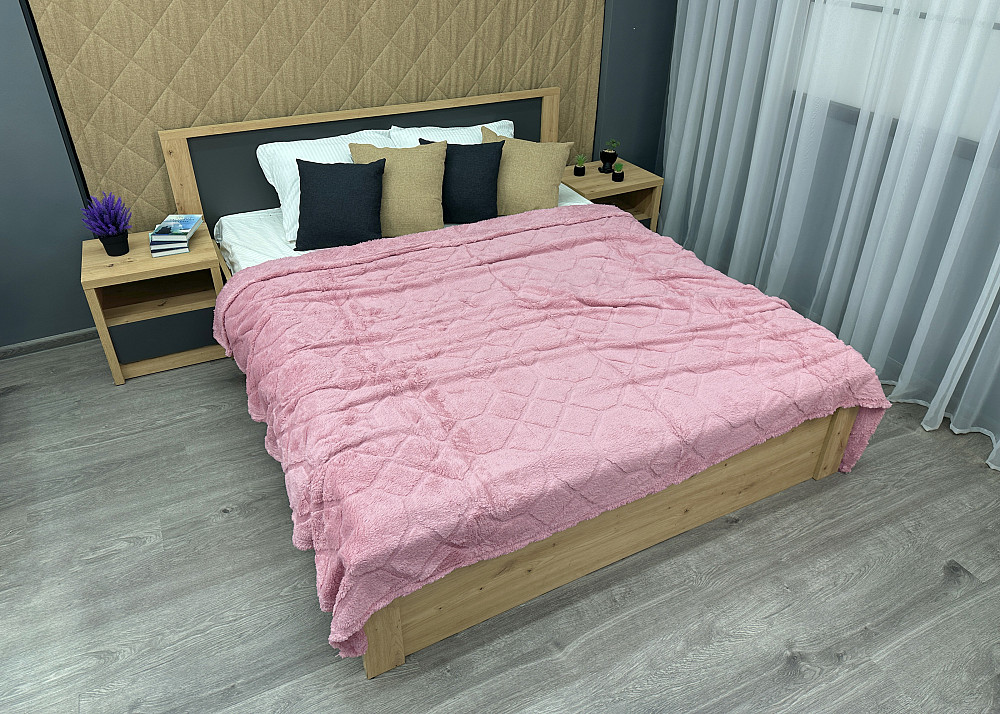 Плед-покривало Ромб 200х230 см (+-5см) Рожевий (87-256) Київ - фото 3