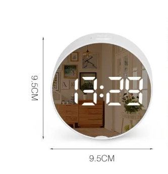 Дзеркальний електронний годинник 6505 з будильником, термометром, живленням від мережі 220В або батарейки (5427) Одеса - фото 5