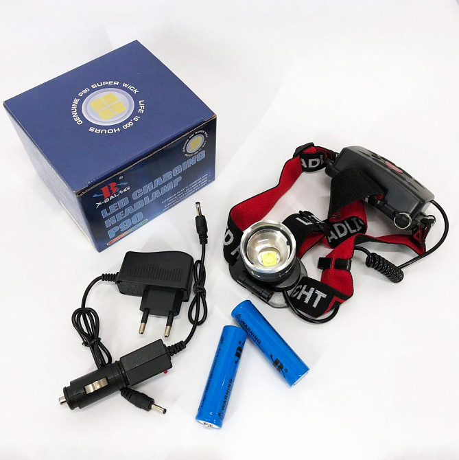Мощный фонарик светодиодный на голову X-Balog BL-T09B-P90, Led headlamp налобный фонарь JB-95 Львов - изображение 5