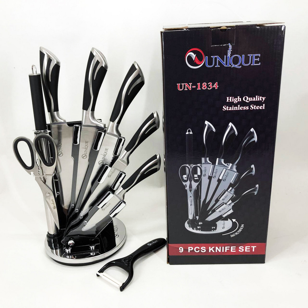 Набір ножів для готування UNIQUE UN-1834, Кухонні ножі для готування, Кухонні ножі з хорошої сталі JB-28 Львів - фото 10