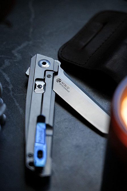 Ніж складаний туристичний Ruike M126-TZ, (9.1 см) steel 154СМ / TC4 (титан) сірий Киев - изображение 10