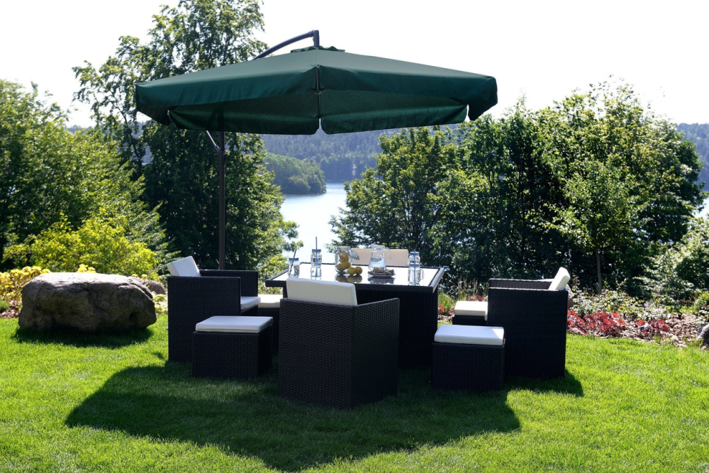 Садовый раскладной зонтик Funfit Garden (диаметр - 3 метра) с боковой стойкой, Зеленый Киев - изображение 2