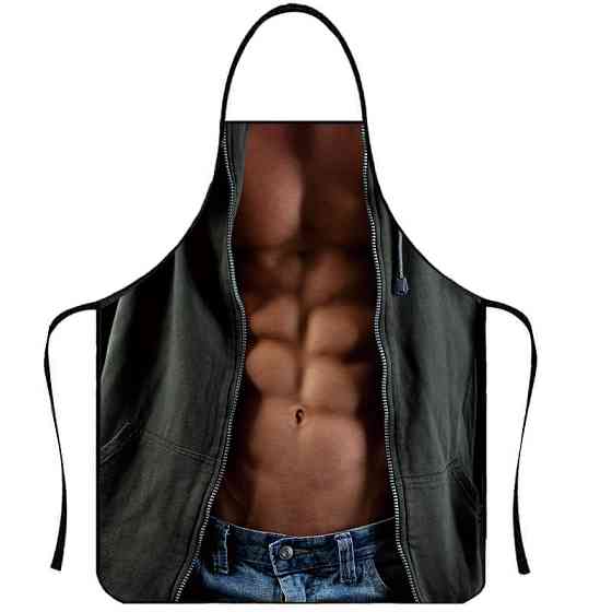 Фартух з приколом для чоловіків торс 80 на 60 см різнобарвний Київ