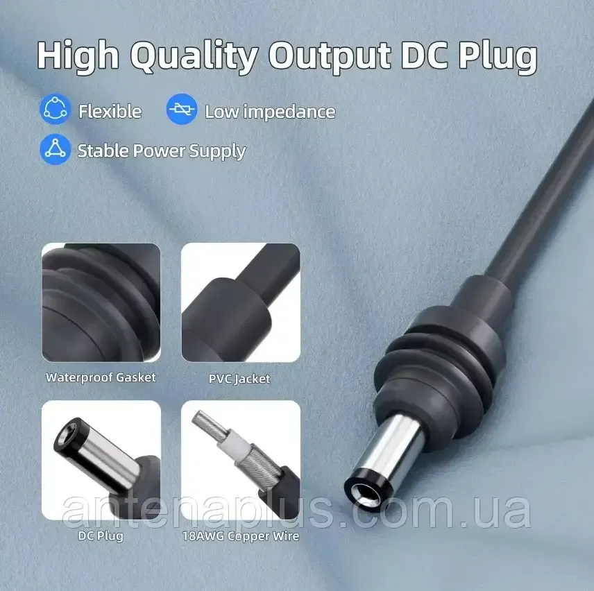 Универсальный кабель питания 3в1 для Starlink Mini, 5 м, 18AWG Киев - изображение 5