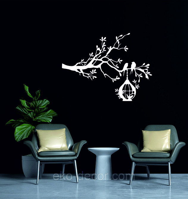 Декоративное настенное Панно «Птичка» Декор на стену 110*83 см, Белый Киев - изображение 3