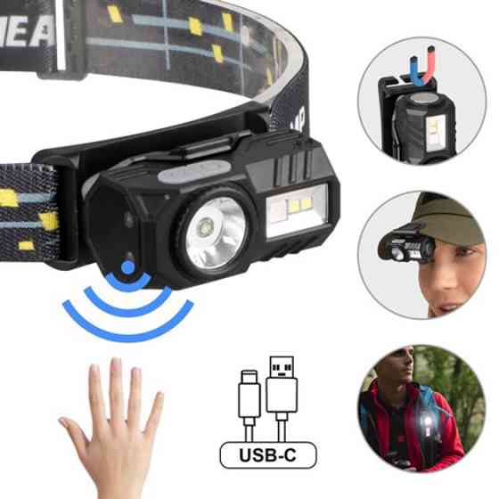 Надійний налобний ліхтар T131-XPE+3SMD, Ліхтар акумуляторний для риболовлі, Ліхтар на голову FJ-828 для бігу Київ
