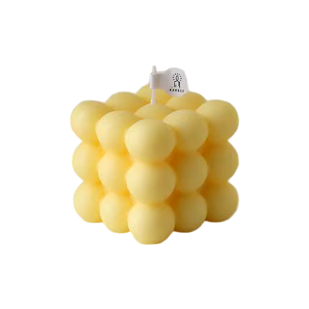 Свічка у формі бульбашковий куб у жовтому кольорі Кам'янець-Подільський - фото 1