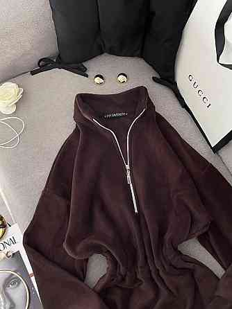 Женское теплое повседневное платье двусторонний Polar флис Шоколад Одесса