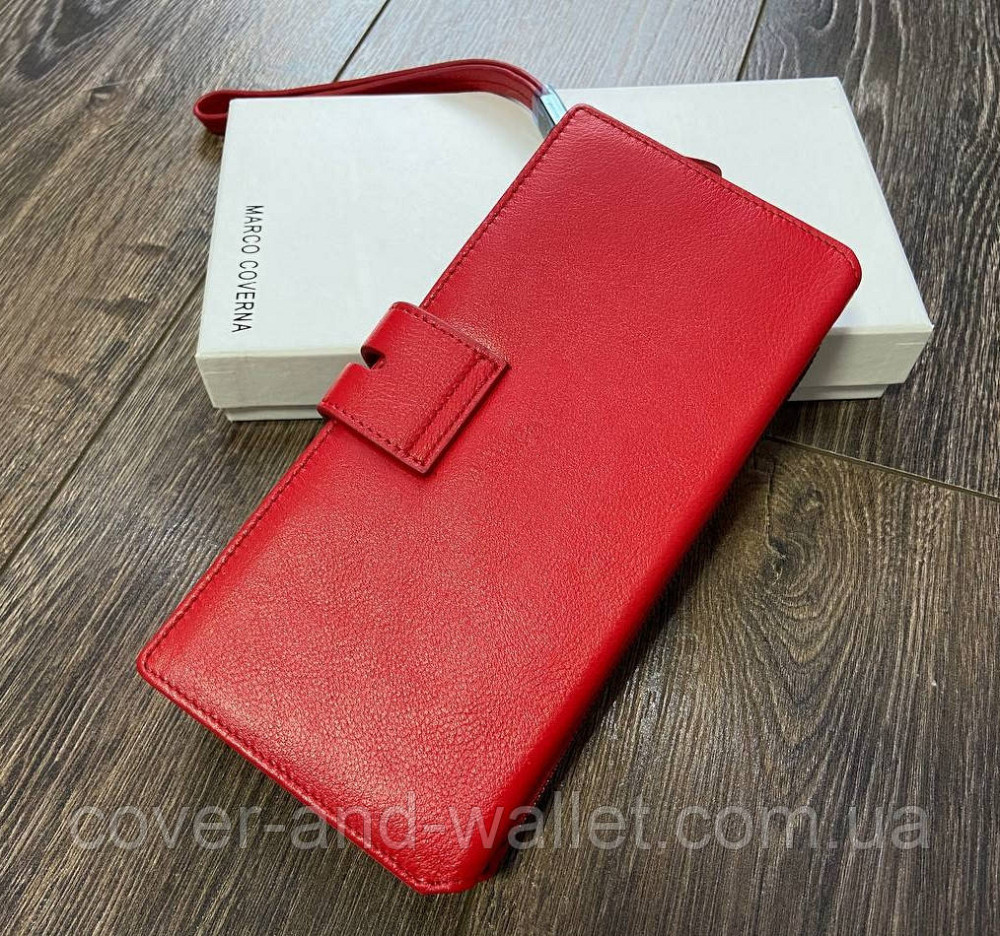 Стильный женский кошелек клатч из натуральной кожи красного цвета Marco Coverna 1393 Киев - изображение 9