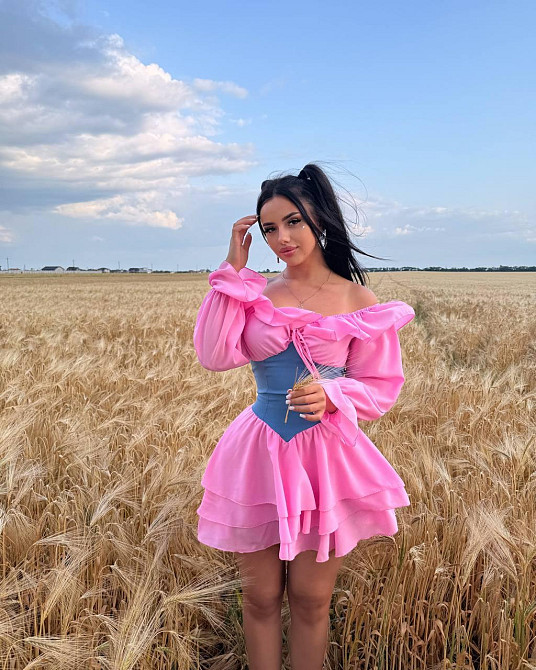 Женское нежное воздушное платье с корсетом крепшифон + джинс бенгалин 46/48, Барби Одесса - изображение 4