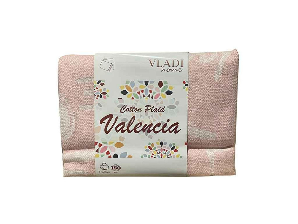 Плед 140х200см Валенсия VANILLA LOVE белый-яск.роз-дым ТМ VLADI Киев - изображение 1