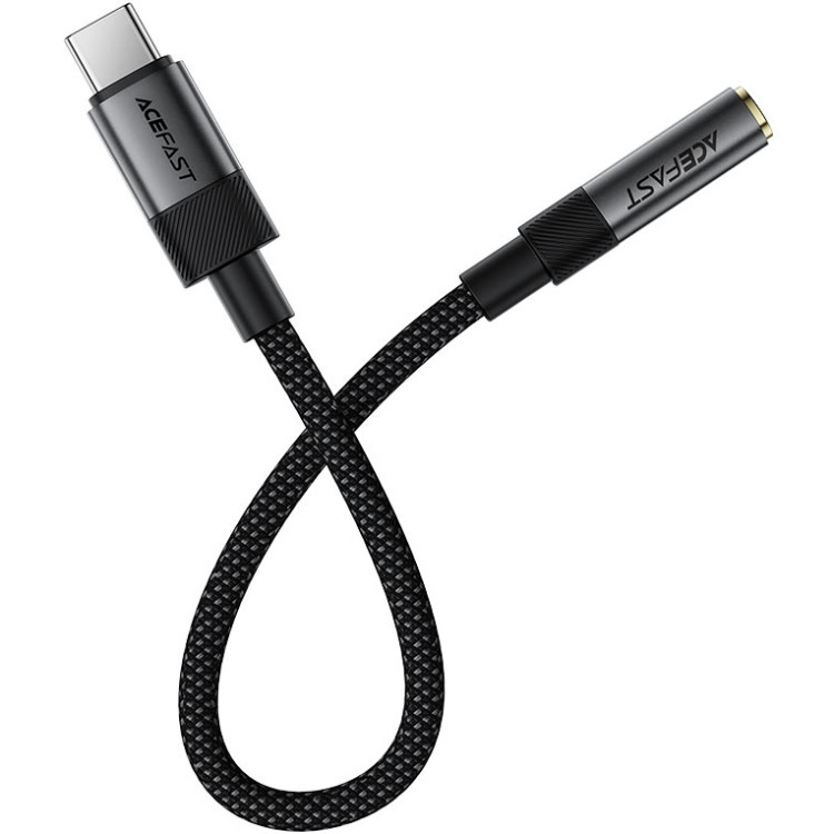 Перехідник USB-C --> 3.5 mm 15cm audio converter J12 Acefast black Вінниця - фото 3