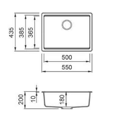 Мийка кухонна Elleci TIME 105 under top bianco 68 Вінниця