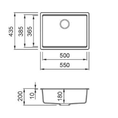 Мийка кухонна Elleci TIME 105 under top bianco 68 Вінниця - фото 2