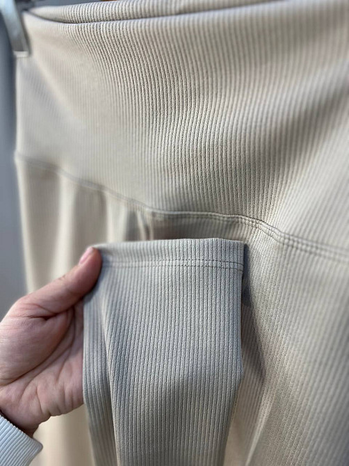 Лосины женские LADY HUREM 2247 рубчик широкий утягивающий пояс бежевые, бежевый, S Киев - изображение 14