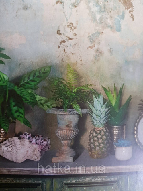 Шпалери вінілові Grandeco One roll one motif 2 A39001 панно ф'южн рослини фрукти підставки на старовинному Київ - фото 3