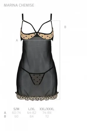 Пеньюар MARINA CHEMISE beige L/XL - Passion Львів