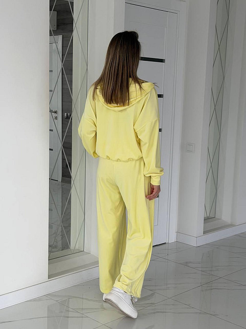 Жіночий сильний повсякденний велюровий костюм-двійка Лимонний, 46/48 Одеса - фото 3