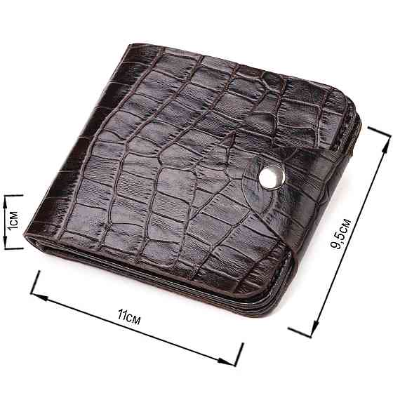 Практичне портмоне для чоловіків у два складення з натуральної фактурної шкіри з тисненням під крокодила CANPELLINI 21578 Київ